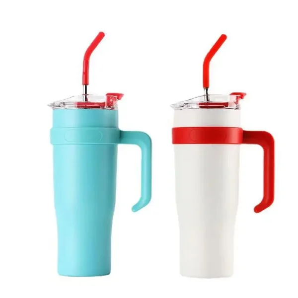 Giant thermos cup vacuum ice cup large capacity portable cold-keeping household straw cup - Image 9