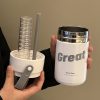 Stainless steel thermos cup office water cup portable straw cup coffee cup - Image 6